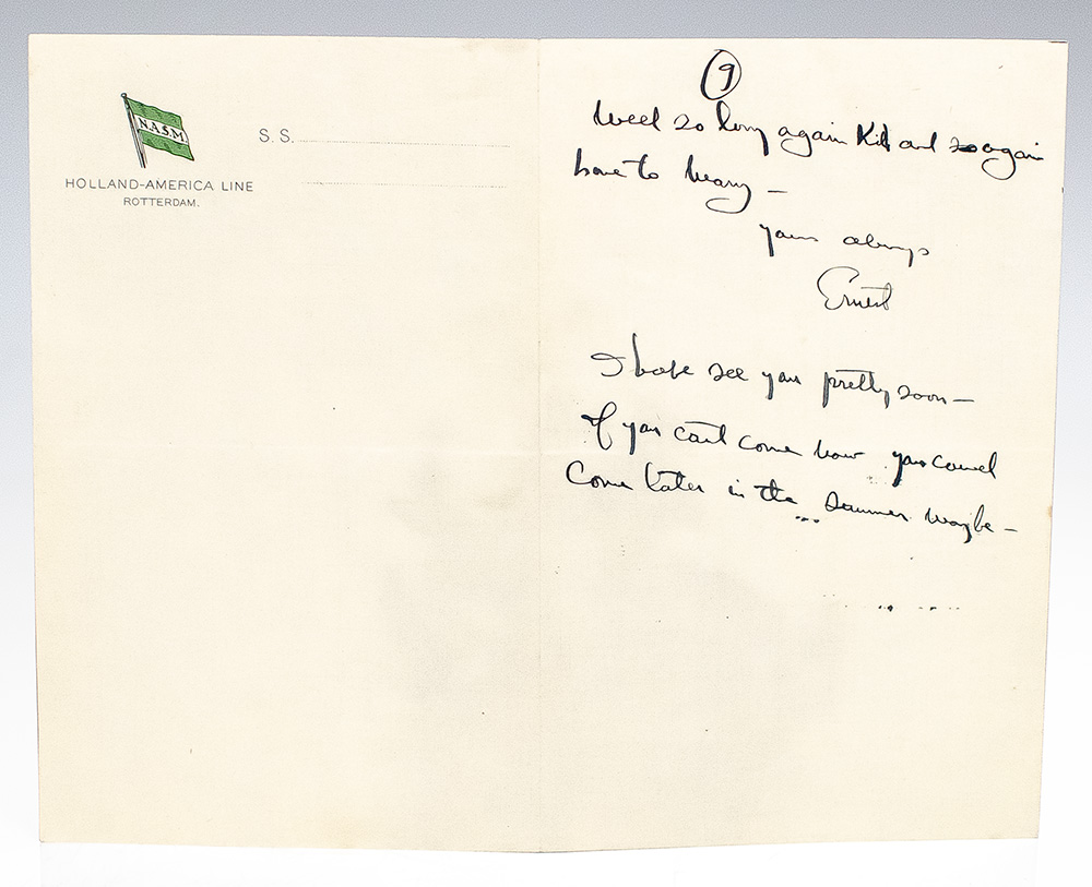 Ernest Hemingway Autograph and Typed Signed Letter Collection.