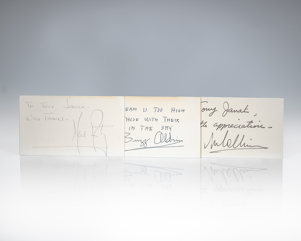 Neil Armstrong, Buzz Aldrin, and Michael Collins Inscribed Cards.