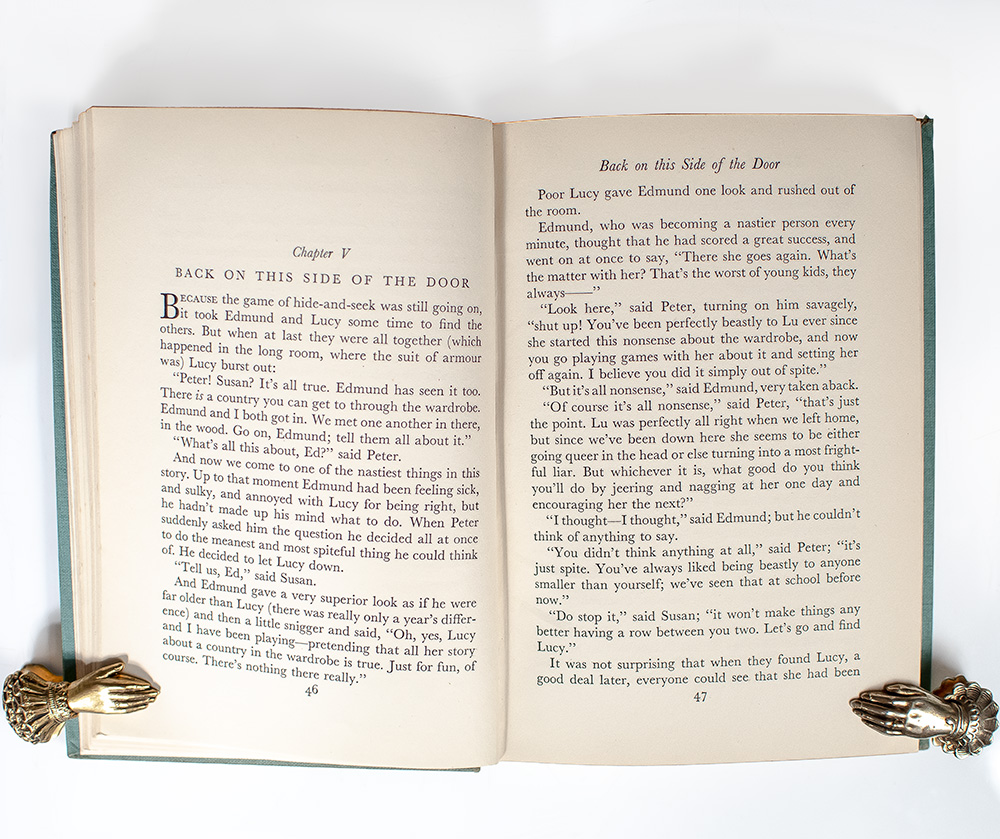 The Chronicles of Narnia: The Lion, The Witch and The Wardrobe, Prince Caspian, The Voyage of the Dawn Treader, The Silver Chair, The Horse and His Boy, The Magician’s Nephew, The Last Battle.