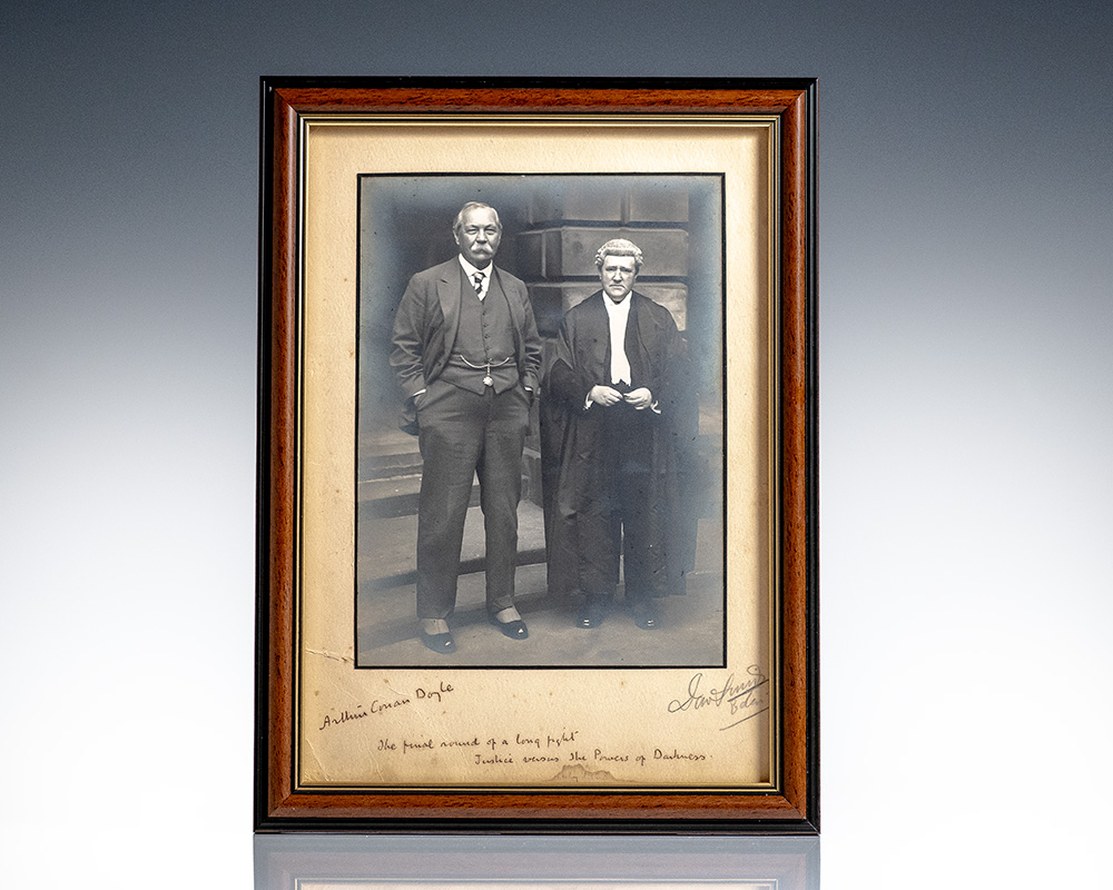 Framed black-and-white photograph of two men standing side by side