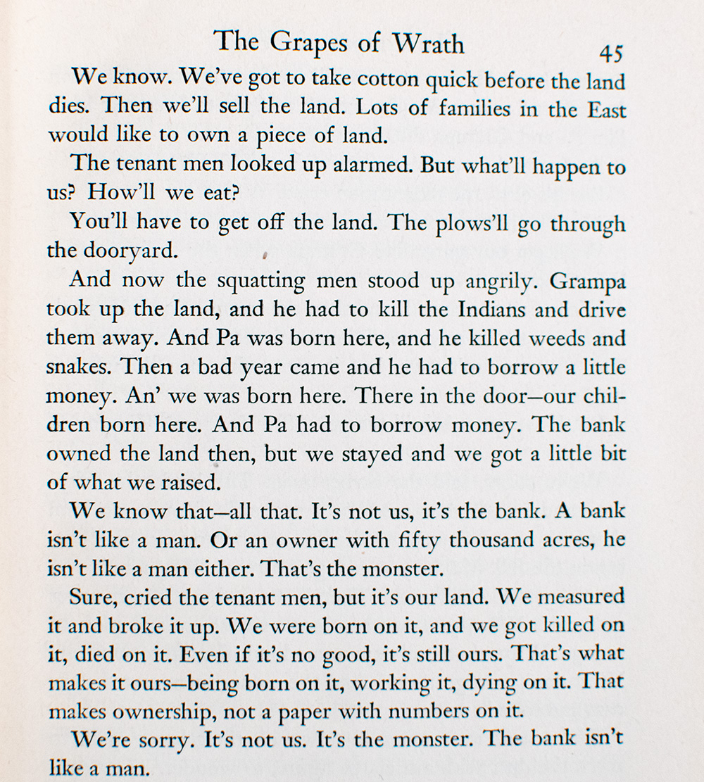 The Grapes of Wrath.