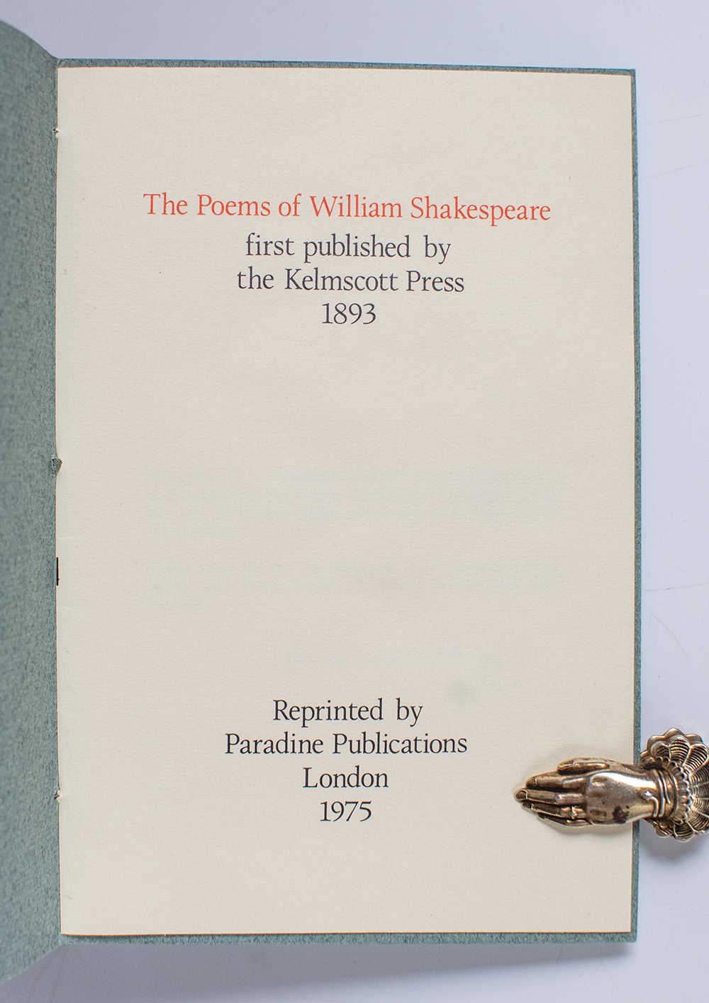 The Poems of William Shakespeare.