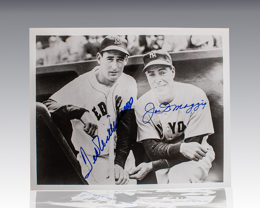 Signed photo of baseball players Ted Williams and Joe DiMaggio