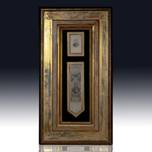 Abraham Lincoln Carte-de-visite and "Late Lamented President Lincoln" Memorial Ribbon.