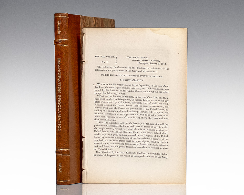 [Emancipation Proclamation]. General Orders, No. 1. War Department Adjutant General’s Office, Washington, January 2, 1863.