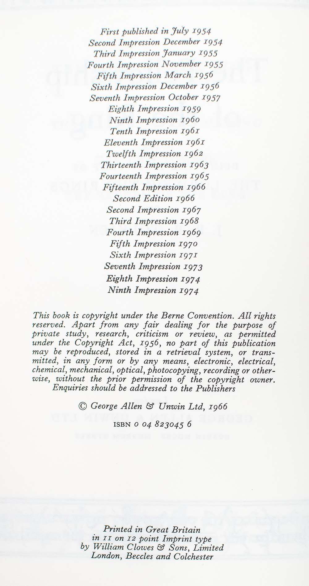 The Lord of The Rings Trilogy: The Fellowship of the Ring, The Two Towers, The Return of the King.