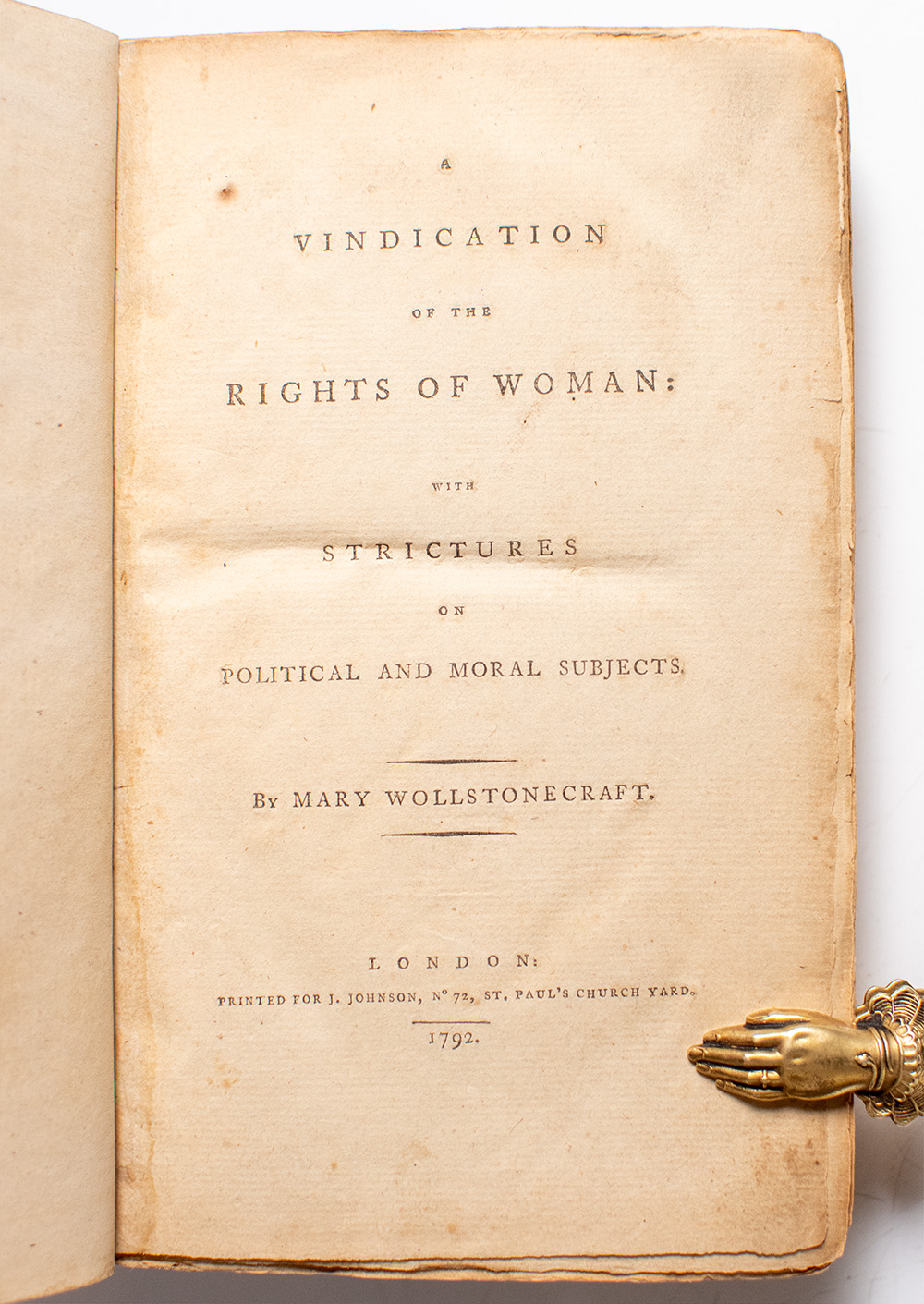 A Vindication of the Rights of Woman: With Strictures on Political and Moral Subjects.