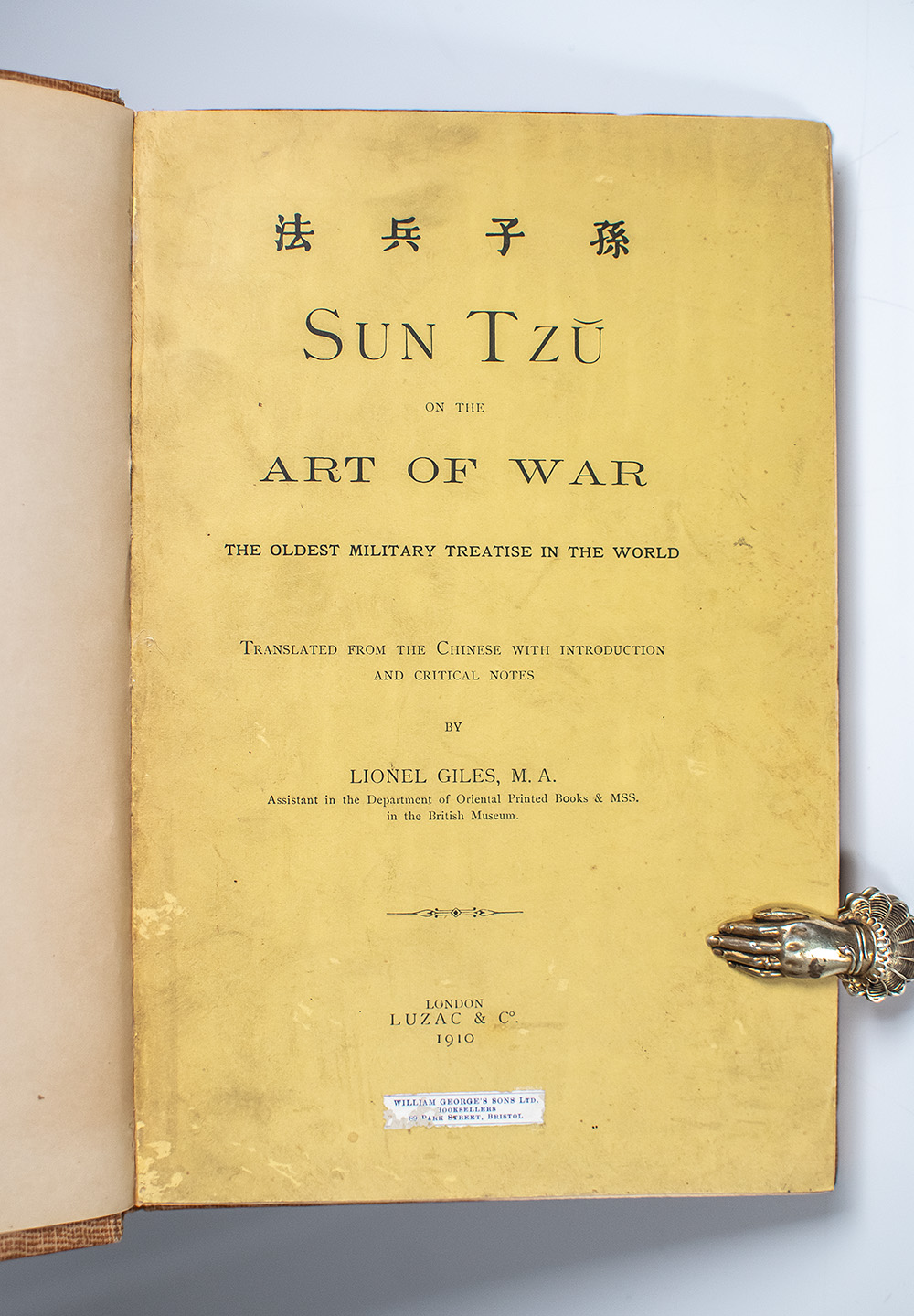 Sun Tzu on the Art of War: The Oldest Military Treatise in the World, Translated from the Chinese with Introduction and Critical Notes.