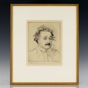 Albert Einstein Signed Etching.