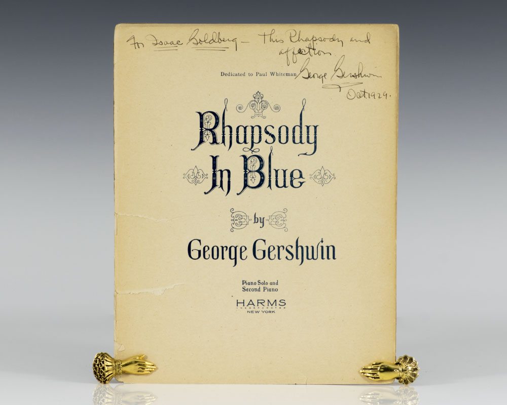Rare First Edition of Rhapsody in Blue; Inscribed by George Gershwin