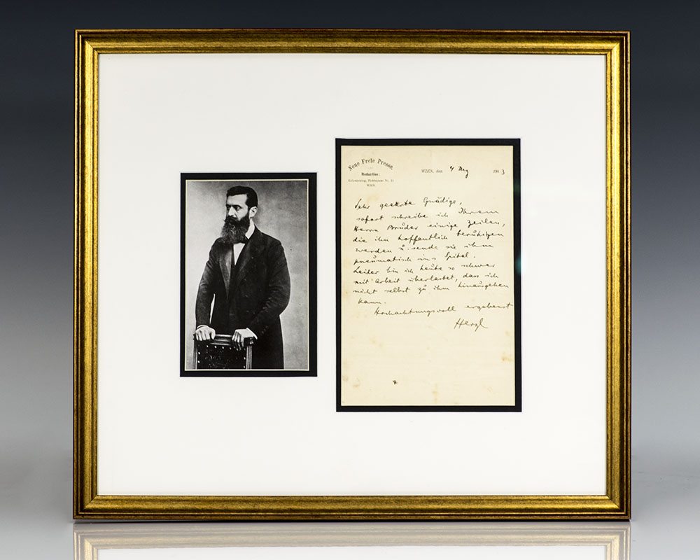 Theodor Herzl Autograph Letter Signed.