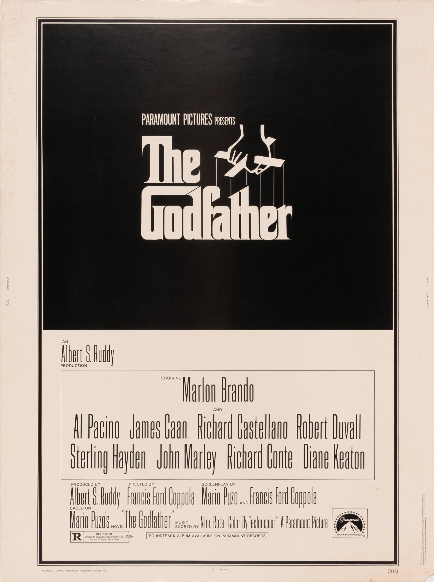 The Godfather Paramount Pictures Original Movie Poster.
