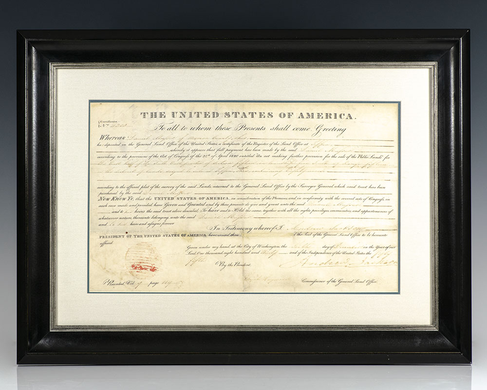 Andrew Jackson Document Signed.