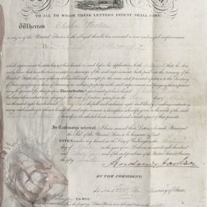 Andrew Jackson Autograph Executive Patent Signed.