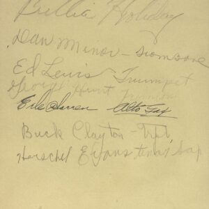 Billie Holiday Autograph.