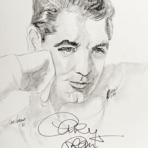 Cary Grant Signed Sketch.