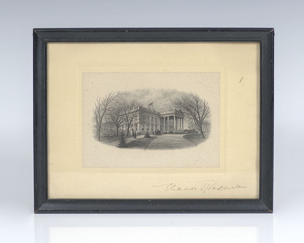 Eleanor Roosevelt White House Signed Engraving.