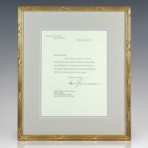 Harry S. Truman Typed Letter Signed.