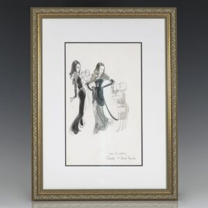 Hilary Knight Original Vanity Fair Watercolor Illustration.