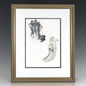 Hilary Knight Original Vanity Fair Watercolor Illustration.
