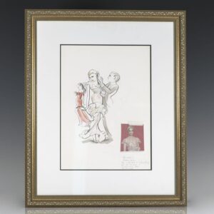 Hilary Knight Original Vanity Fair Watercolor Illustration.