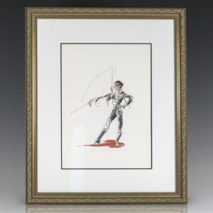 Hilary Knight Original John Galliano Watercolor Illustration.