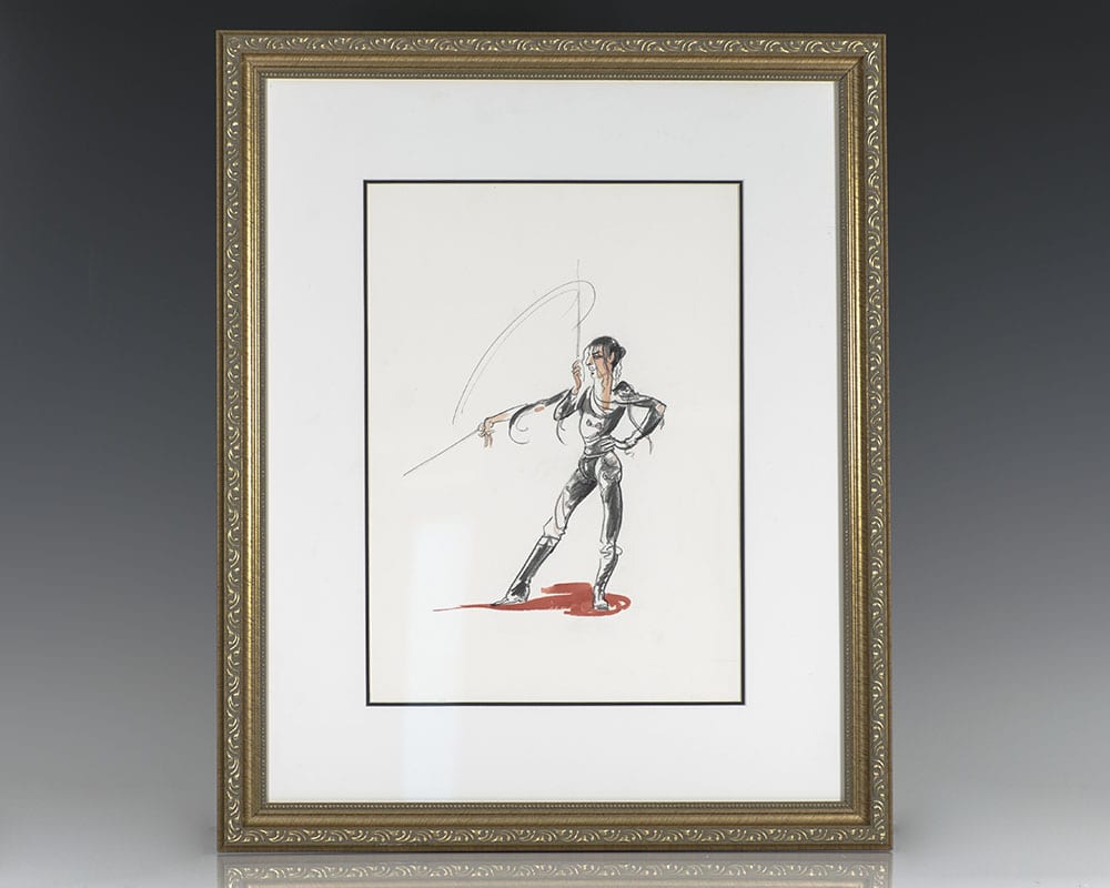Hilary Knight Original John Galliano Watercolor Illustration.