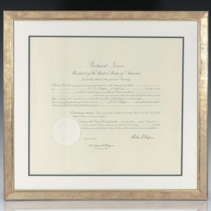 Joe DiMaggio Presidential Commission Signed by Richard Nixon.