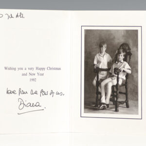 Princess Diana Signed Christmas Card.