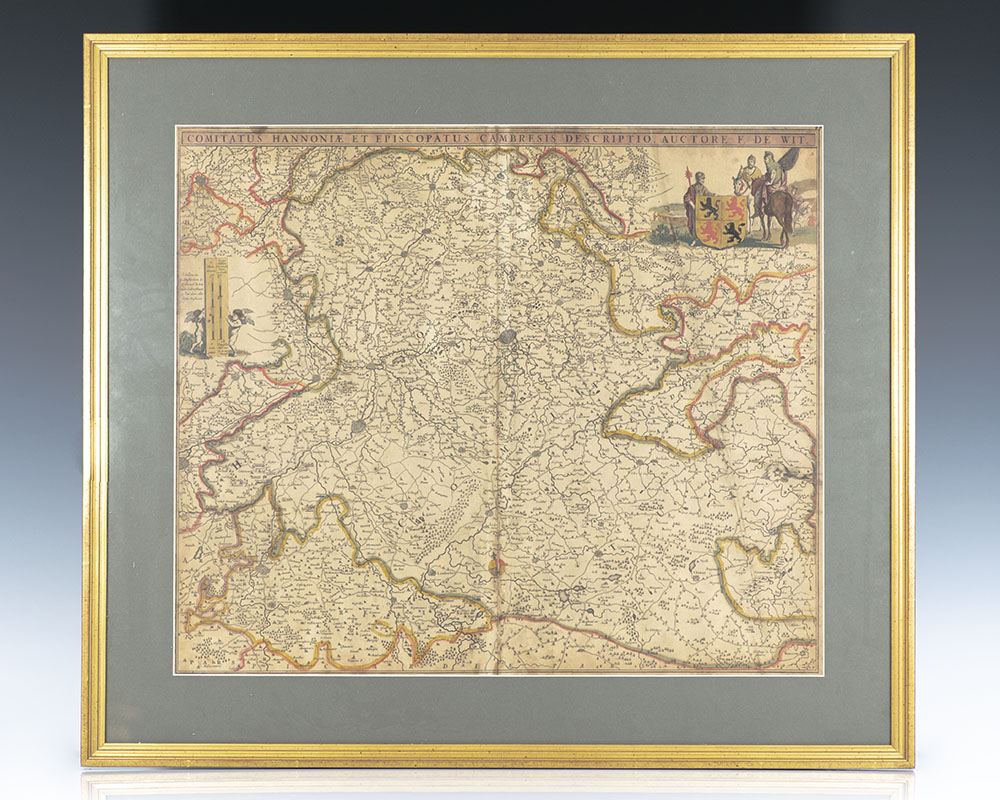 Rare Frederik de Wit Map of France and Central Europe.