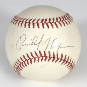 Richard Nixon Autographed Baseball Presented to Joe DiMaggio.