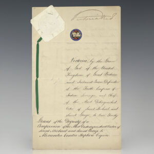 Queen Victoria Chivalric Appointment Signed.