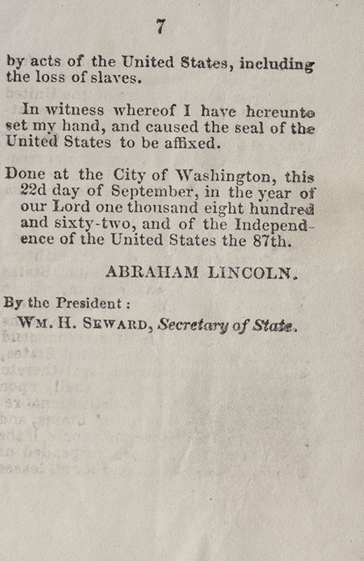 The Proclamation Of Emancipation, By The President Of The United States, To Take Effect January 1st, 1863