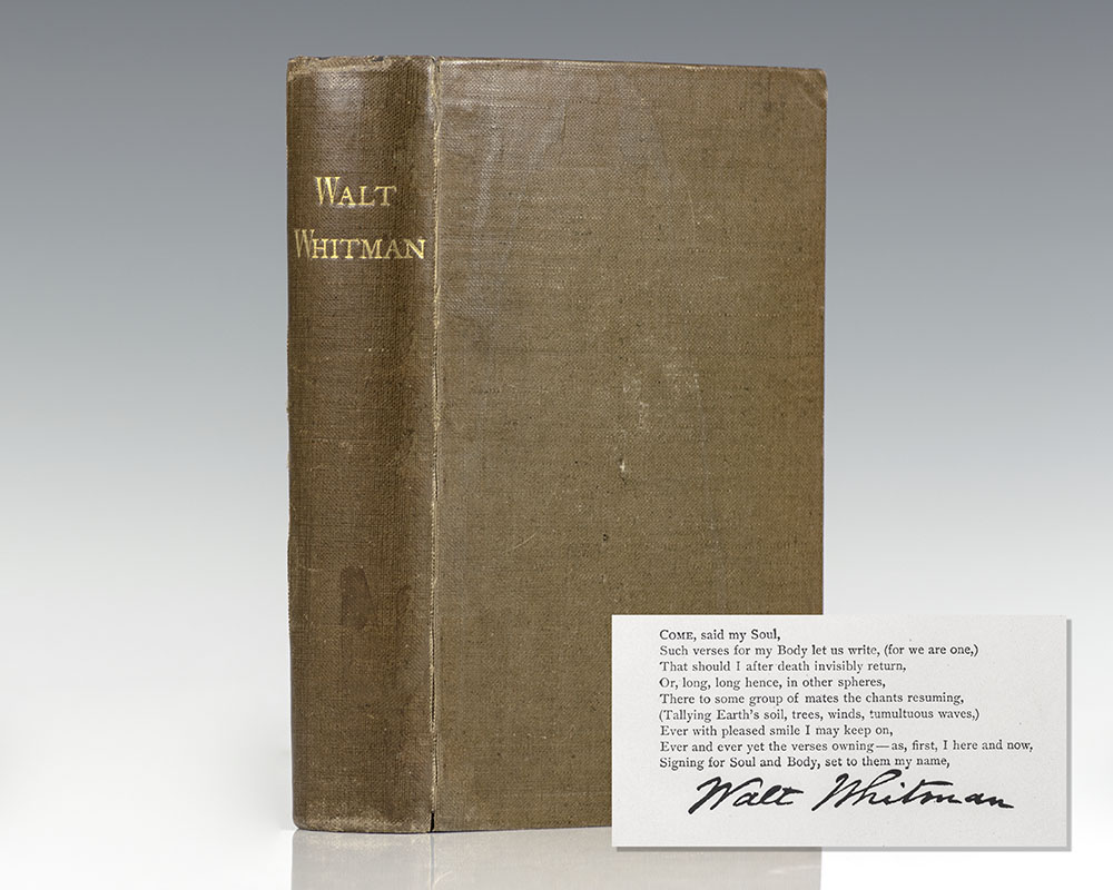 Complete Poems and Prose of Walt Whitman 1855 – 1888. Authenticated & Personal Book (Handled by W.W.)…Portraits from Life…Autograph.