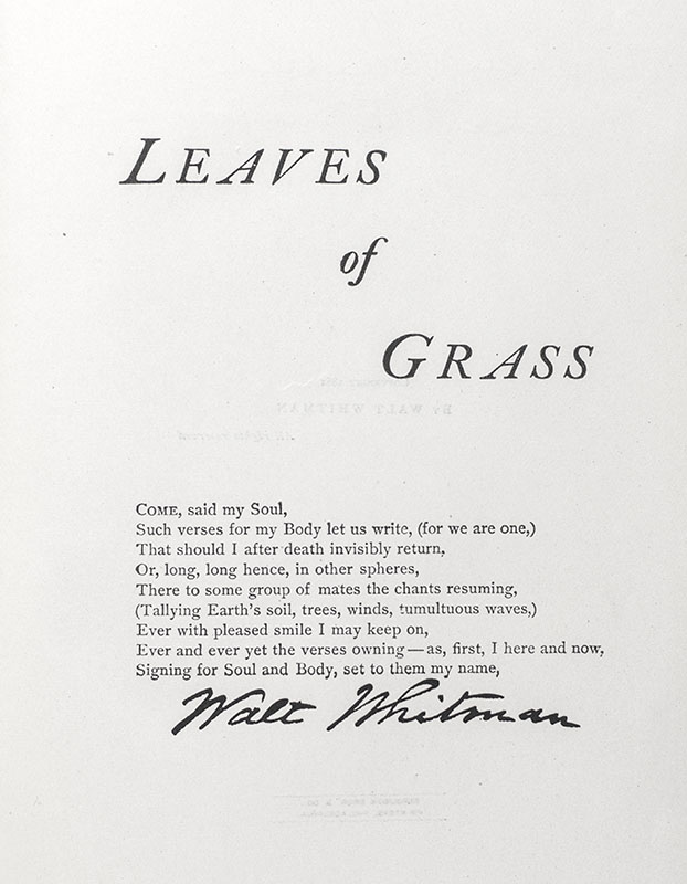 Complete Poems and Prose of Walt Whitman 1855 - 1888. Authenticated & Personal Book (handled by W.W.)...Portraits from Life...Autograph