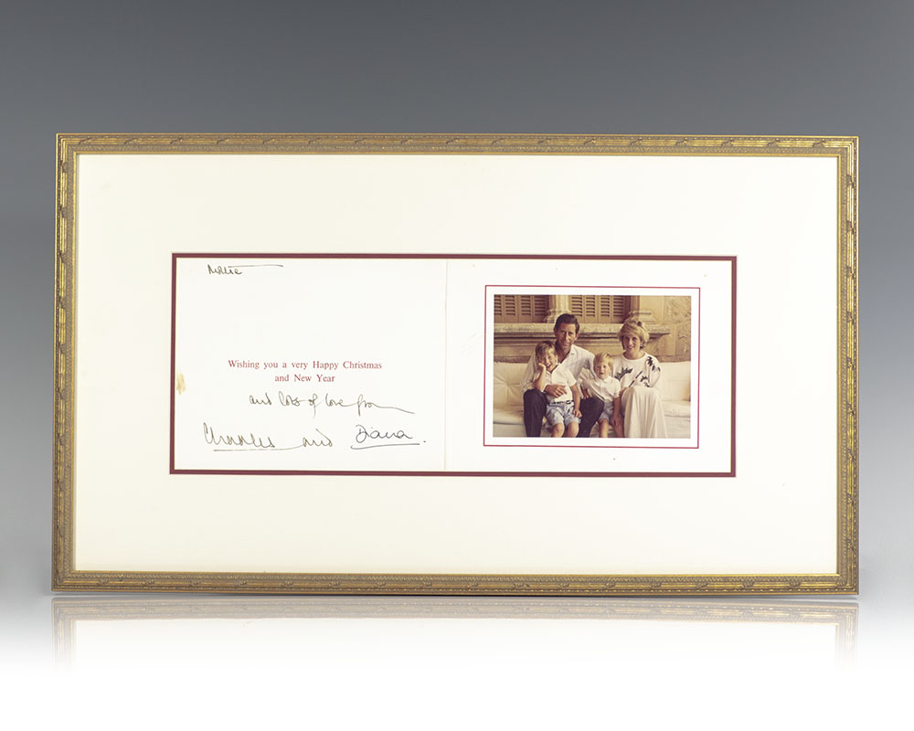 Princess Diana Signed Christmas Card.