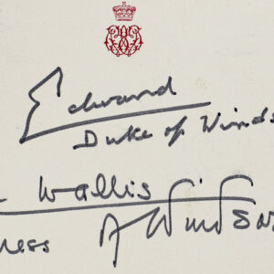 Duke and Duchess of Windsor Autograph Note Signed