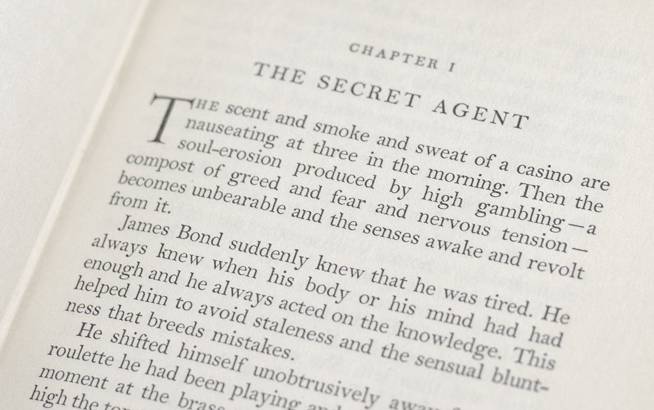 Complete Set of 14 First Edition James Bond Novels: Casino Royale, Live and Let Die, Moonraker, Diamonds are Forever, From Russia with Love, Dr. No, Goldfinger, For Your Eyes Only (short stories including A View to a Kill and Quantum of Solace), Thunderball, The Spy Who loved Me, On Her Majesties Secret Service, You Only Live Twice, The Man with the Golden Gun, Octopussy and The Living Daylights