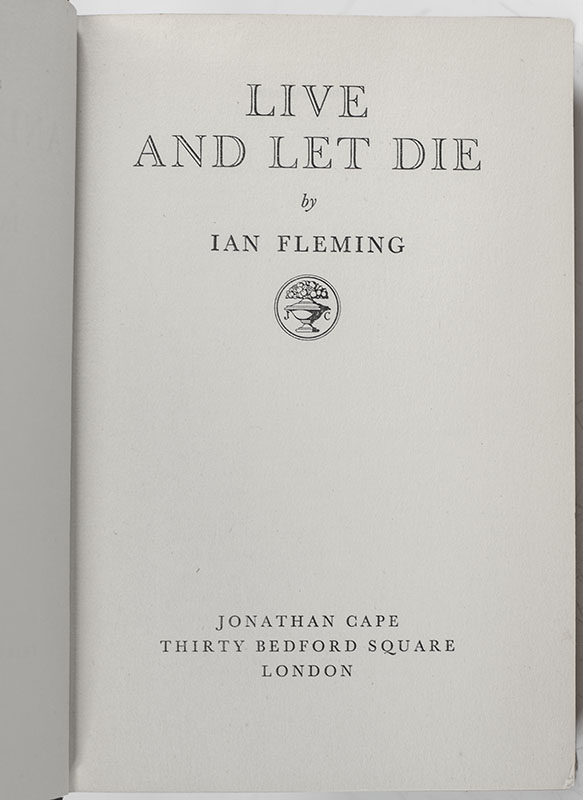 Complete Set of 14 First Edition James Bond Novels: Casino Royale, Live and Let Die, Moonraker, Diamonds are Forever, From Russia with Love, Dr. No, Goldfinger, For Your Eyes Only (short stories including A View to a Kill and Quantum of Solace), Thunderball, The Spy Who loved Me, On Her Majesties Secret Service, You Only Live Twice, The Man with the Golden Gun, Octopussy and The Living Daylights