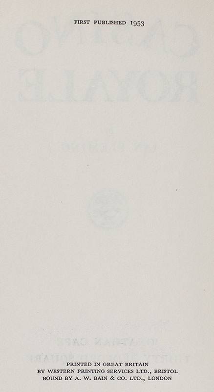 Complete Set of 14 First Edition James Bond Novels: Casino Royale, Live and Let Die, Moonraker, Diamonds are Forever, From Russia with Love, Dr. No, Goldfinger, For Your Eyes Only (short stories including A View to a Kill and Quantum of Solace), Thunderball, The Spy Who loved Me, On Her Majesties Secret Service, You Only Live Twice, The Man with the Golden Gun, Octopussy and The Living Daylights