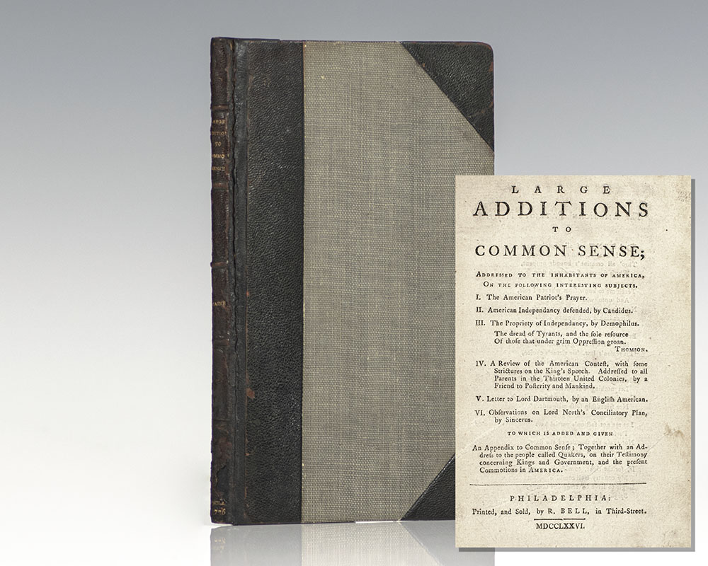 Large Additions to Common Sense; Addressed to the Inhabitants of America