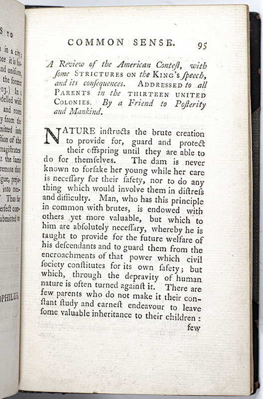 Large Additions to Common Sense; Addressed to the Inhabitants of America