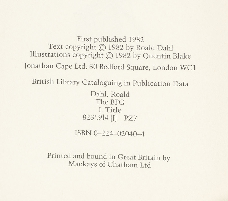 The BFG: Illustrations by Quentin Blake.