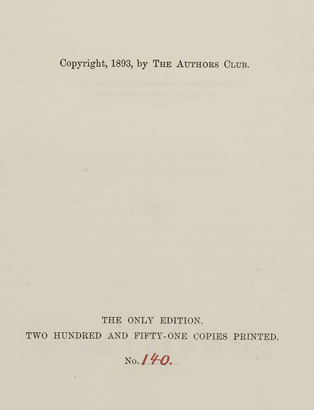 Liber Scriptorum. The First Book of the Authors Club.