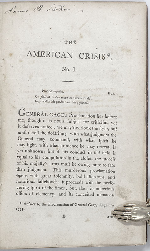 The American Crisis, and a Letter to Sir Guy Carleton, on the Murder of Captain Huddy, and the Intended Retaliation on Captain Asgill, of the Guards.