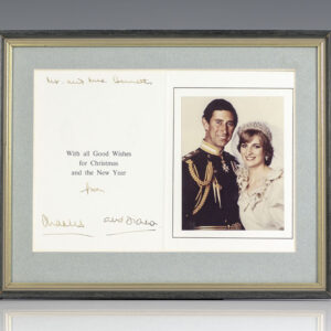 Princess Diana Signed Christmas Card.