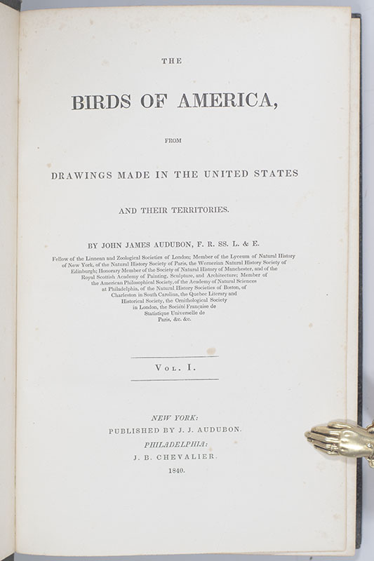 The Birds of America from Drawings Made in the United States and Their Territories.