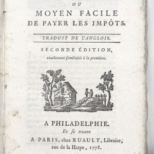 La Science Du Bonhomme Richard, ou Moyen Facile de Payer les Impots. [The Way to Wealth].