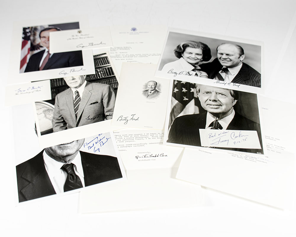Gerald Ford, Jimmy Carter and George H.W. Bush Presidential Autograph Collection.