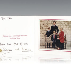 Princess Diana and Prince Charles Signed Christmas Card.